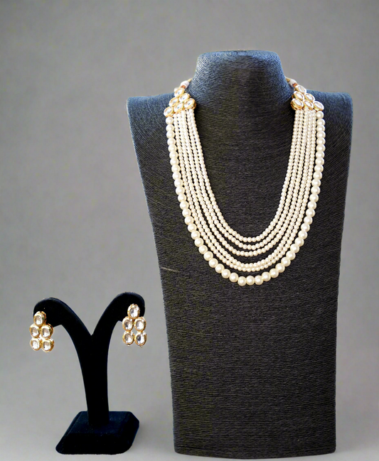Ivory Radiance Layered Pearl Jewellery Set