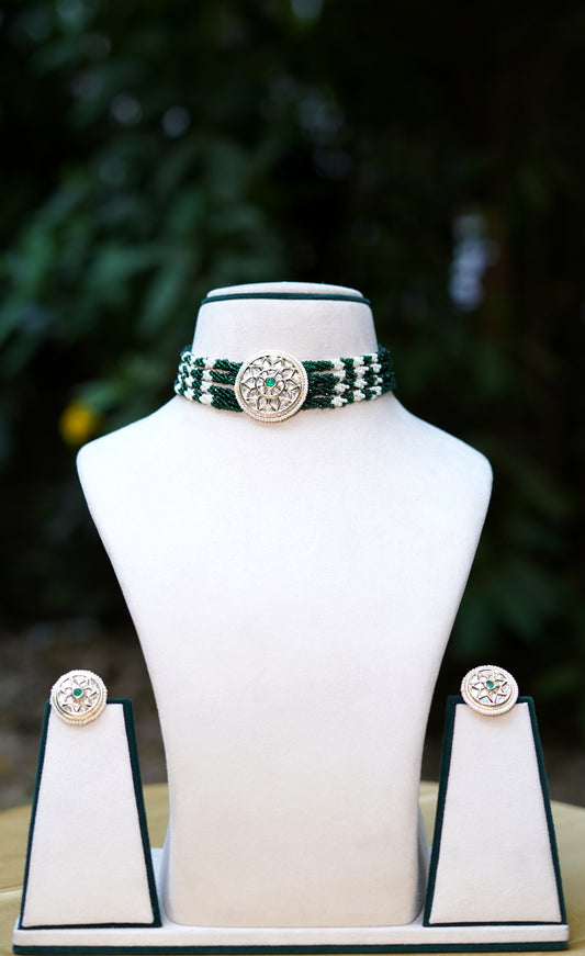 Emerald Choker Jewellery Set