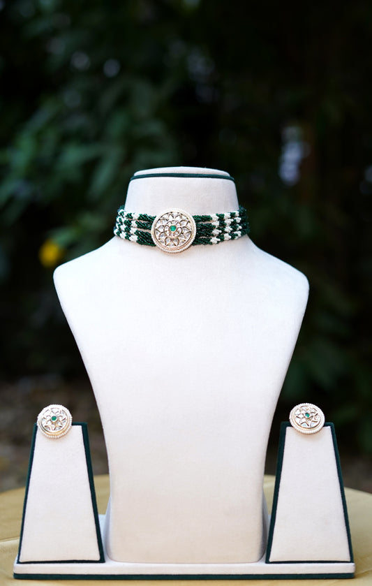 Emerald Choker Jewellery Set
