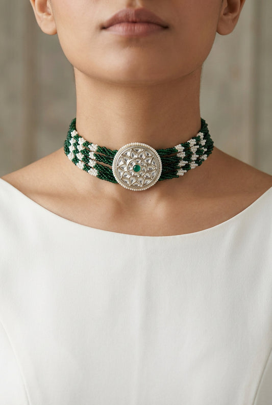 Emerald Choker Jewellery Set