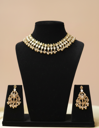 Golden Tarash Jewellery Set