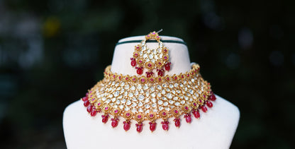Ruby Red Ruhani Rubra Choker Jewellery Set