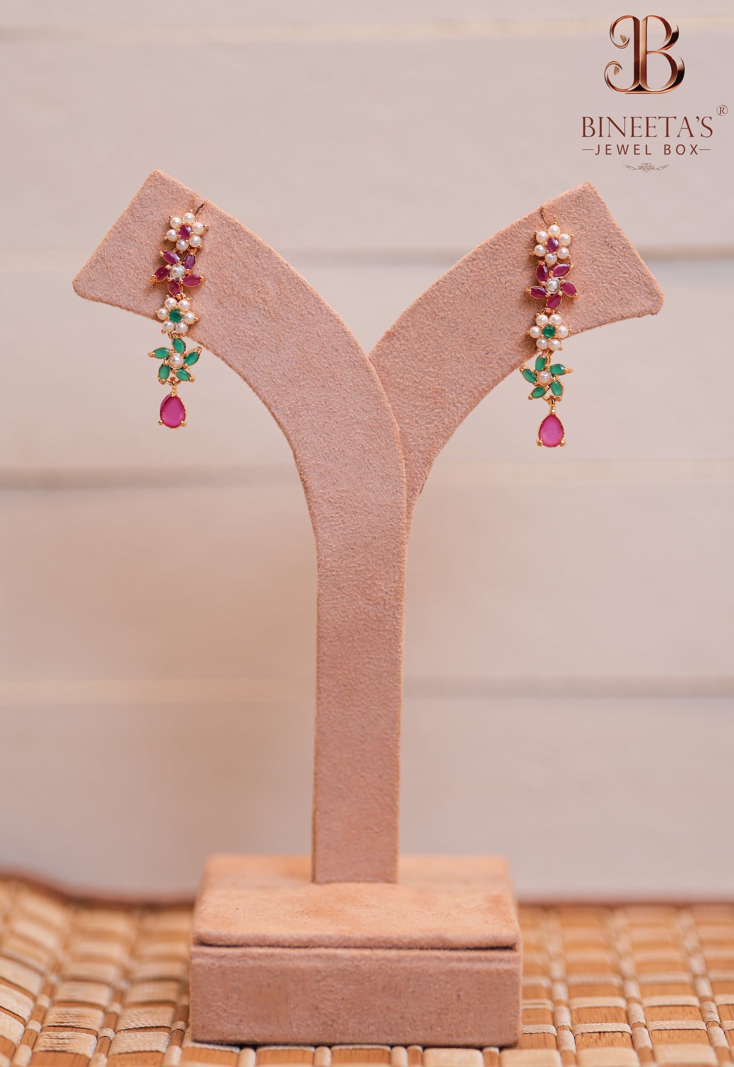 Elvina Ruby-Emerald Necklace Set