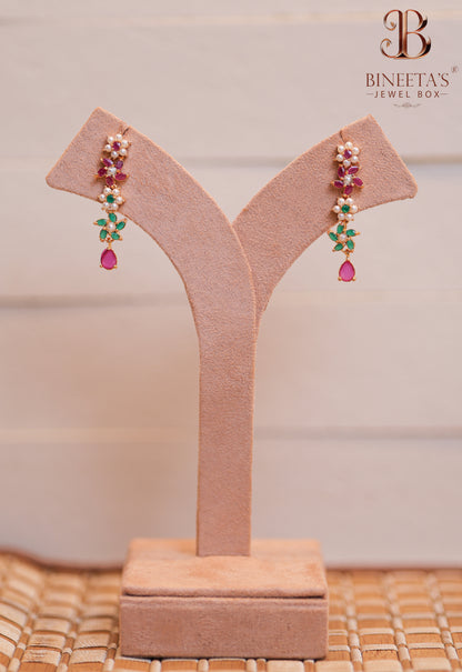 Elvina Ruby-Emerald Necklace Set