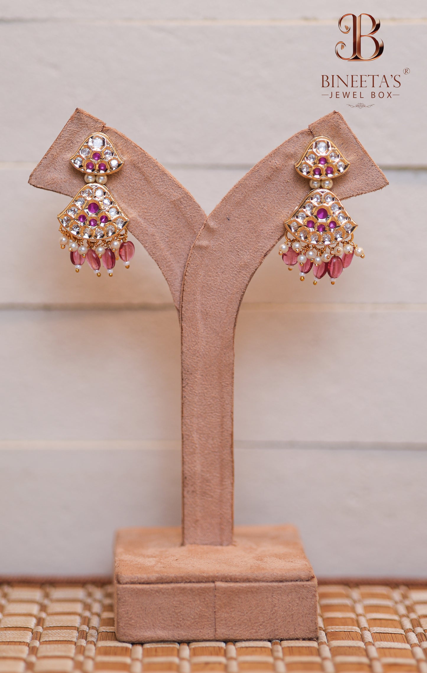 Pink Mayuri Earrings