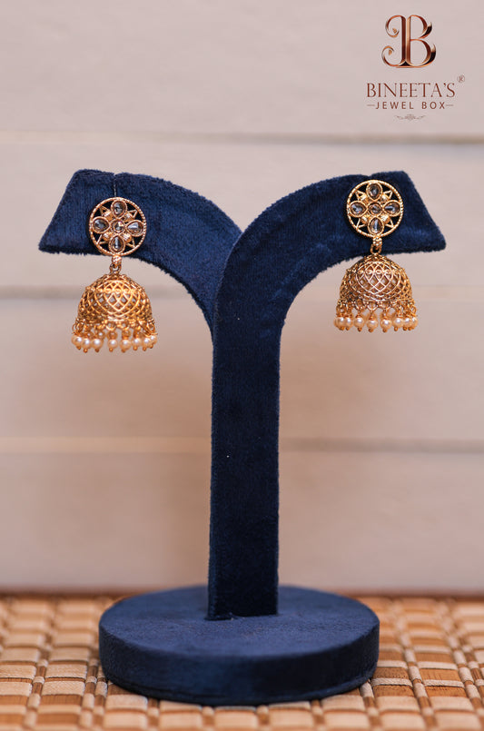 Meera Golden Jhumkas