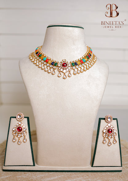 Navya Navratna Necklace Set