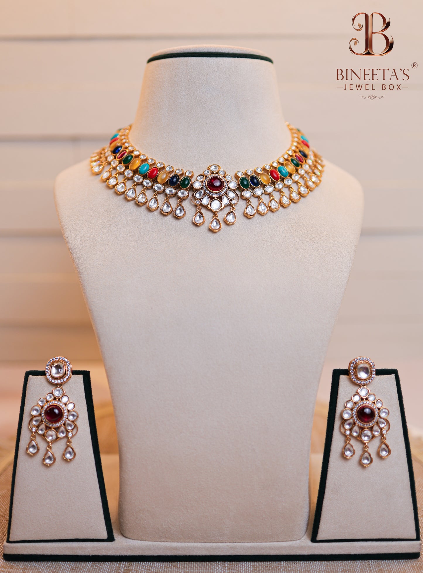 Navya Navratna Necklace Set