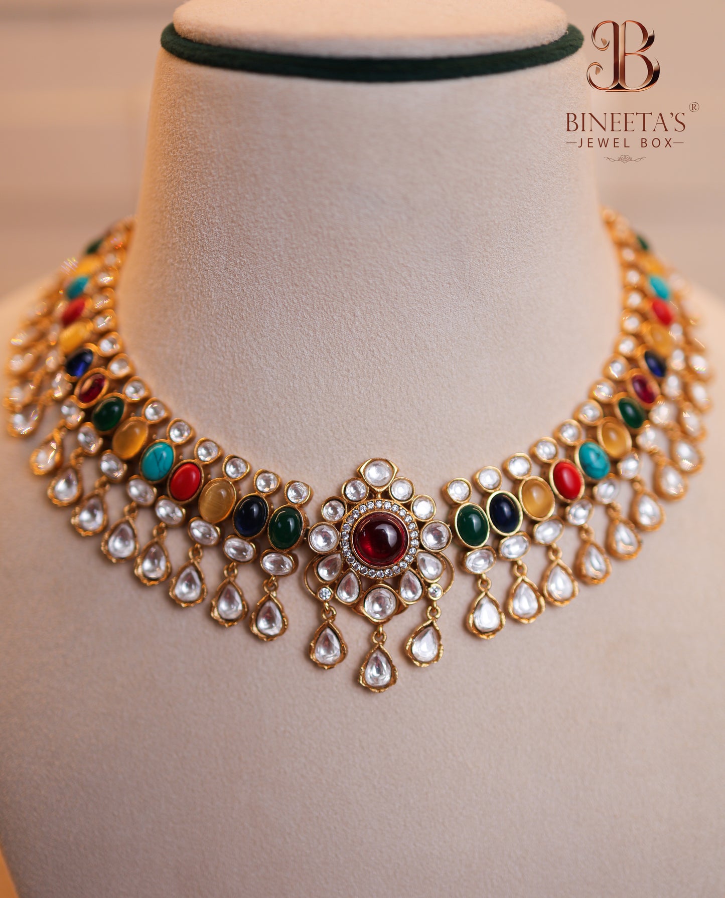 Navya Navratna Necklace Set
