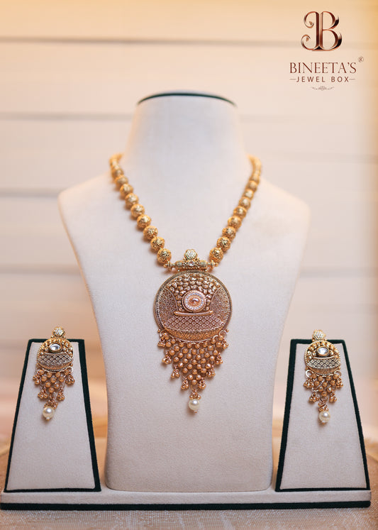 Rajdeep Golden Necklace Set