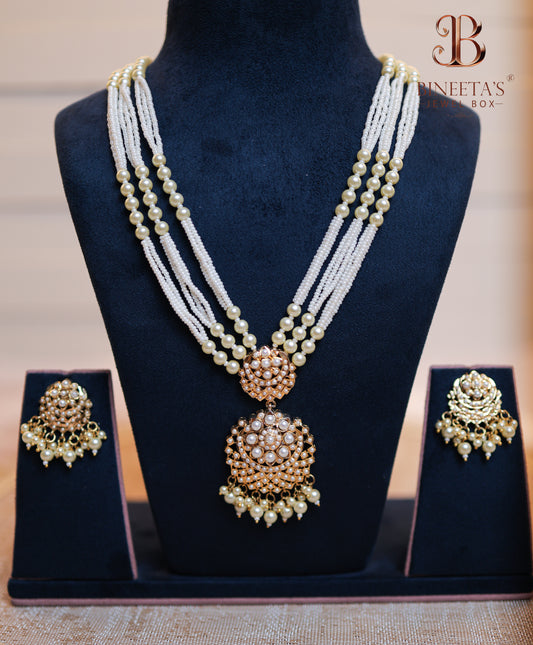 Advika Pearl Cascade Jewellery Set