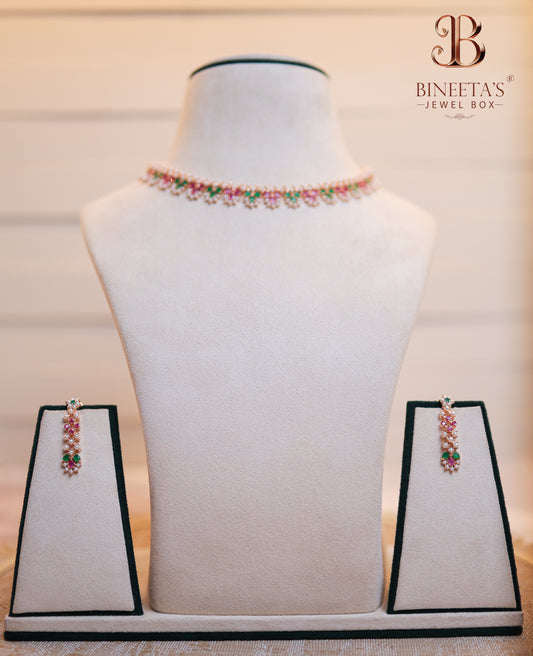 Prisha Floral Necklace Set
