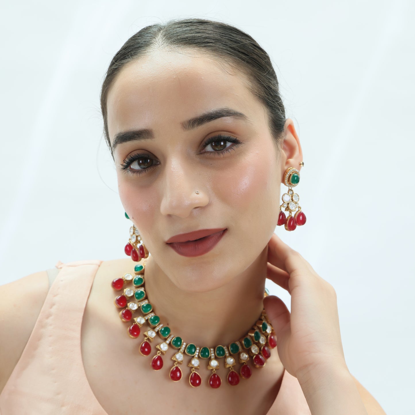 Emerald Ruby Radiance Necklace Set