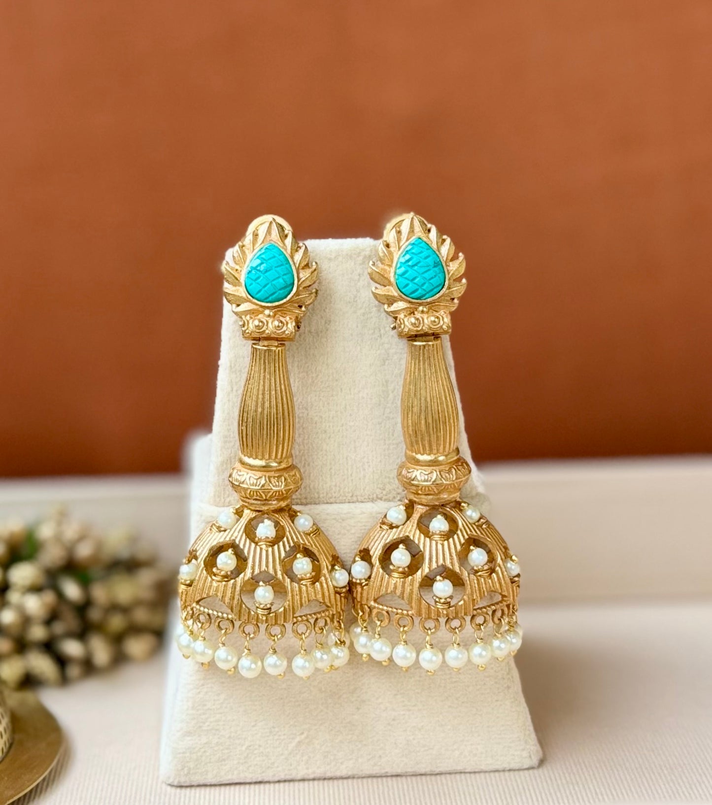 Noorani Turquoise Jhumkas