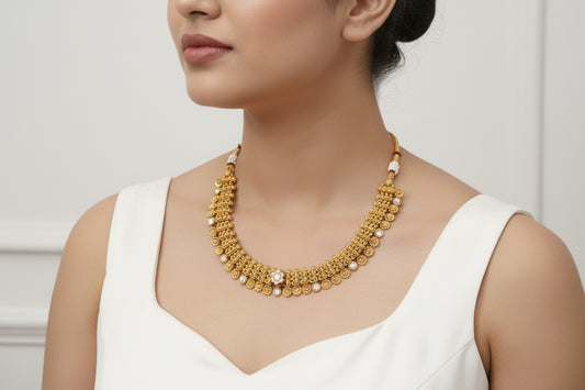 Golden Rivya Rose Jewellery Set