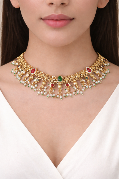 Rajwada Gold Festive Jewellery Set