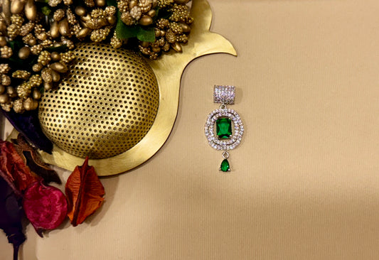 Emerald Halo Pendant Set