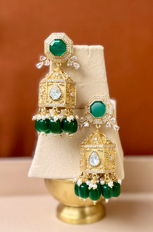 Emerald Royale Jhumkas