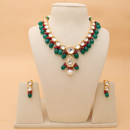 Emerald Rani Kundan Necklace Set