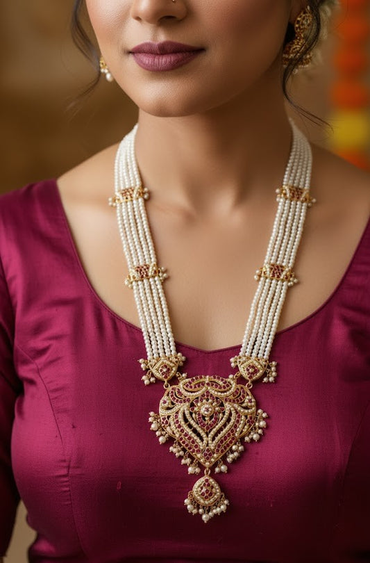 White Ruhani Haar Jewellery Set