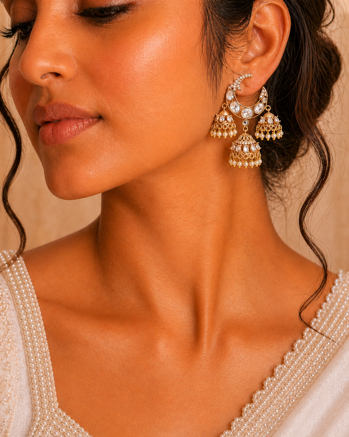 Chaand Pearl Jhumkas