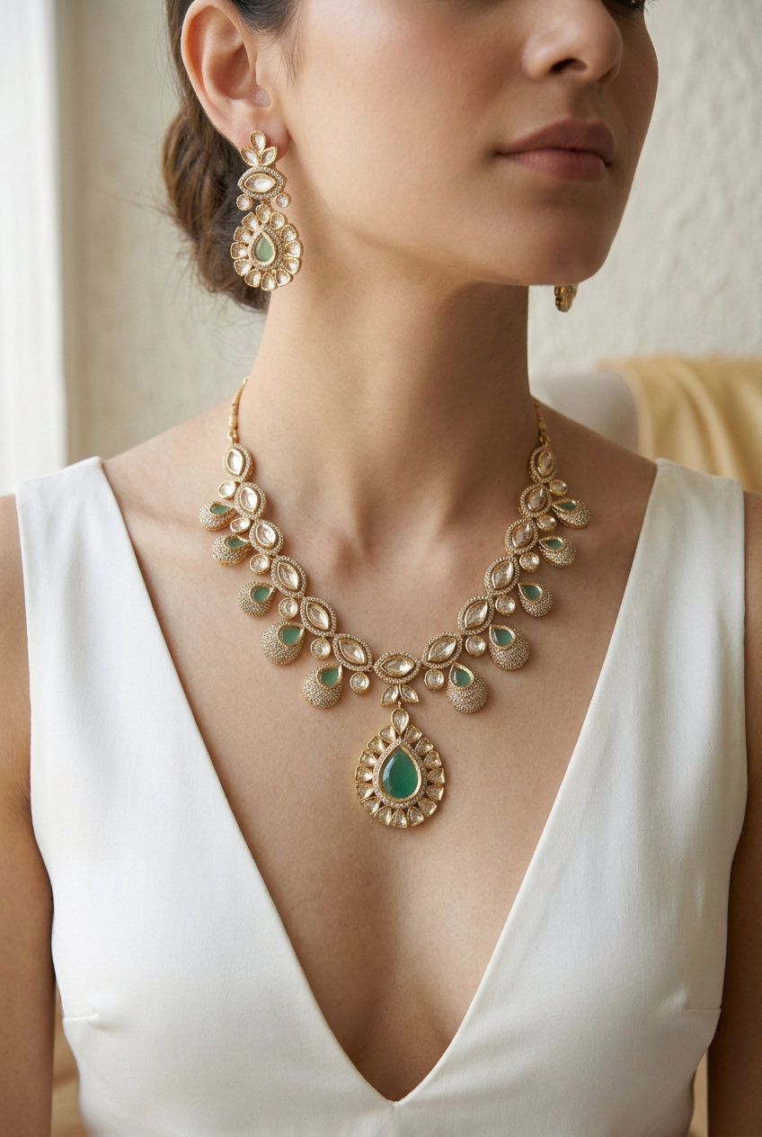 Mint Zarina Glow Necklace Set