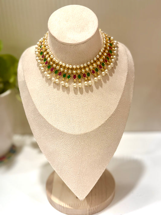 Nayra Ruby Emerald Necklace Set