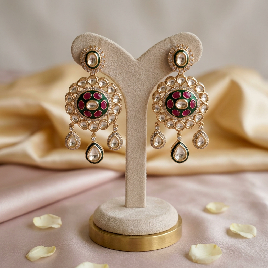 Gold Roselle Kundan Jewellery Set