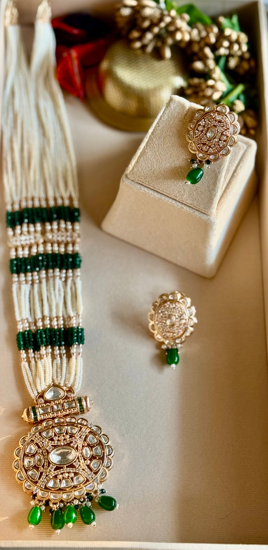 Emerald Aarunya Layered Kundan Jewellery Set