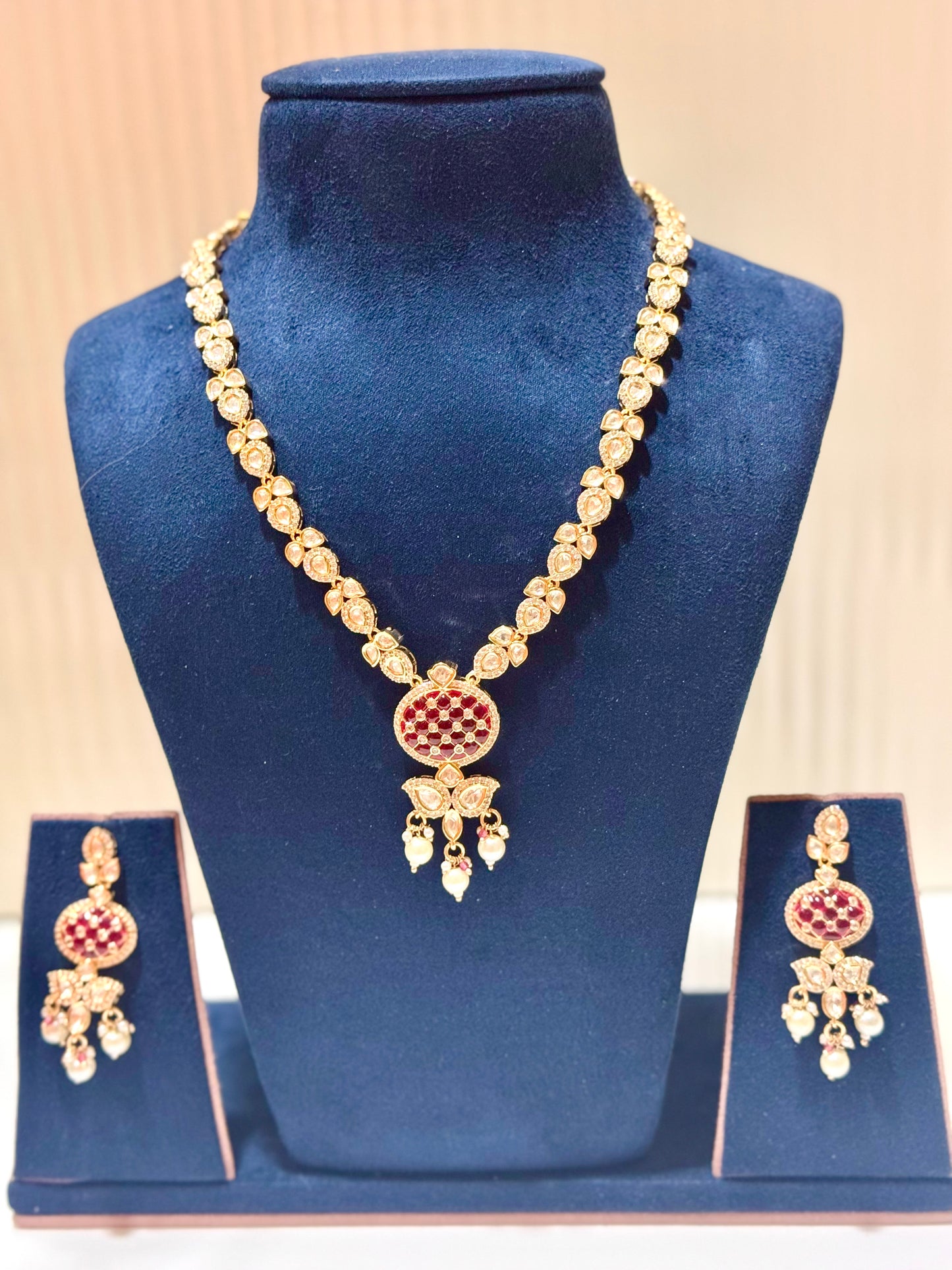 Ravya Ruby Drop Jewellery Set