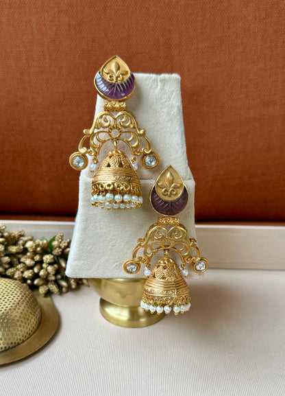 Amethyst Fleur Jhumkas