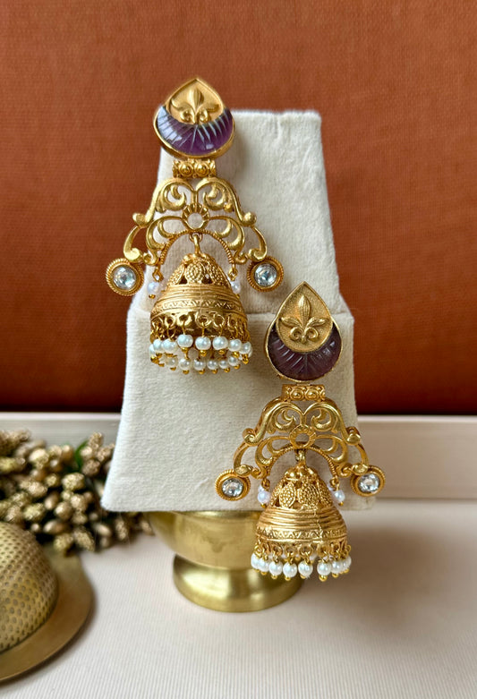 Amethyst Fleur Jhumkas