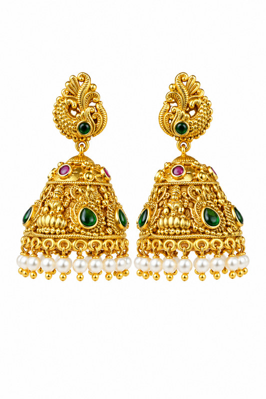 Nakshi Peacock Jhumkas