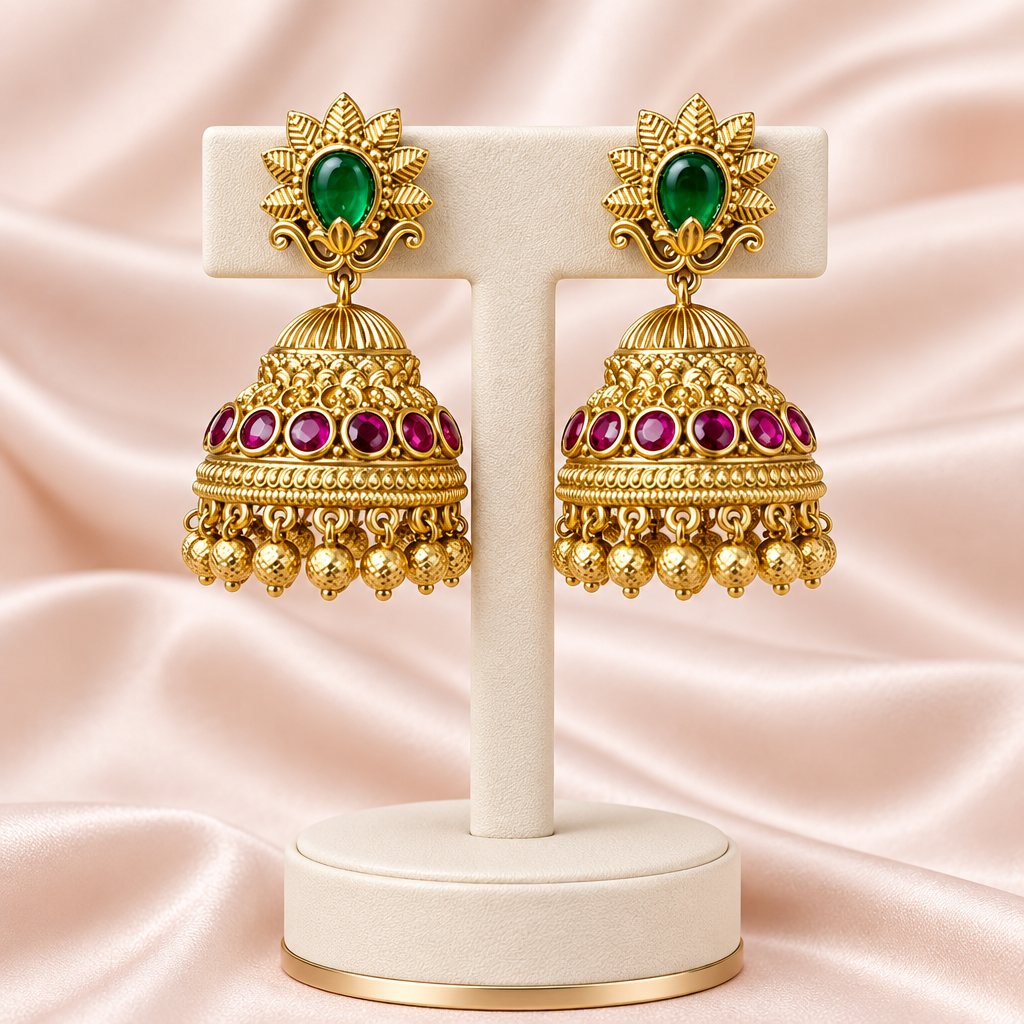 Lotus Gulnaar Jhumkas