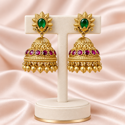 Lotus Gulnaar Jhumkas