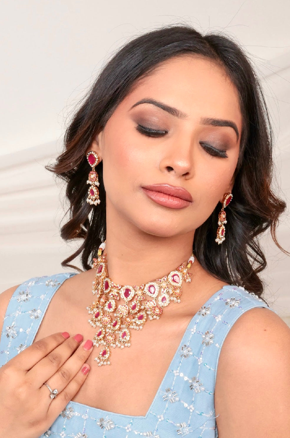 Ruby Mehvah Jadau Jewellery Set