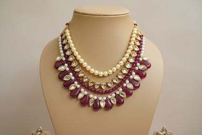Regal Ruby Cascade Necklace Set