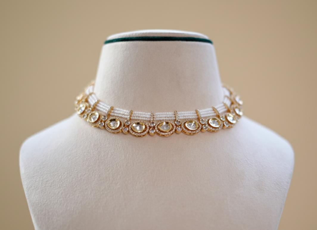 Ivory Elara Kundan Jewellery Set