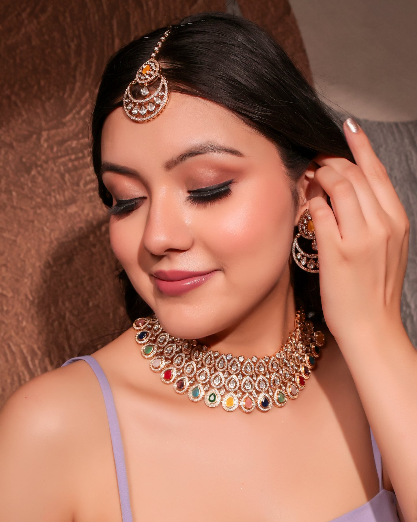 Multicoloured Aarzoo Prism Jewellery Set