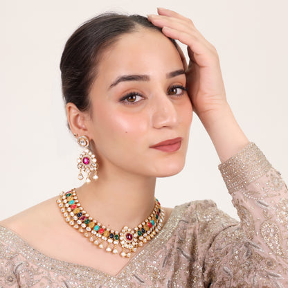 Navya Navratna Necklace Set