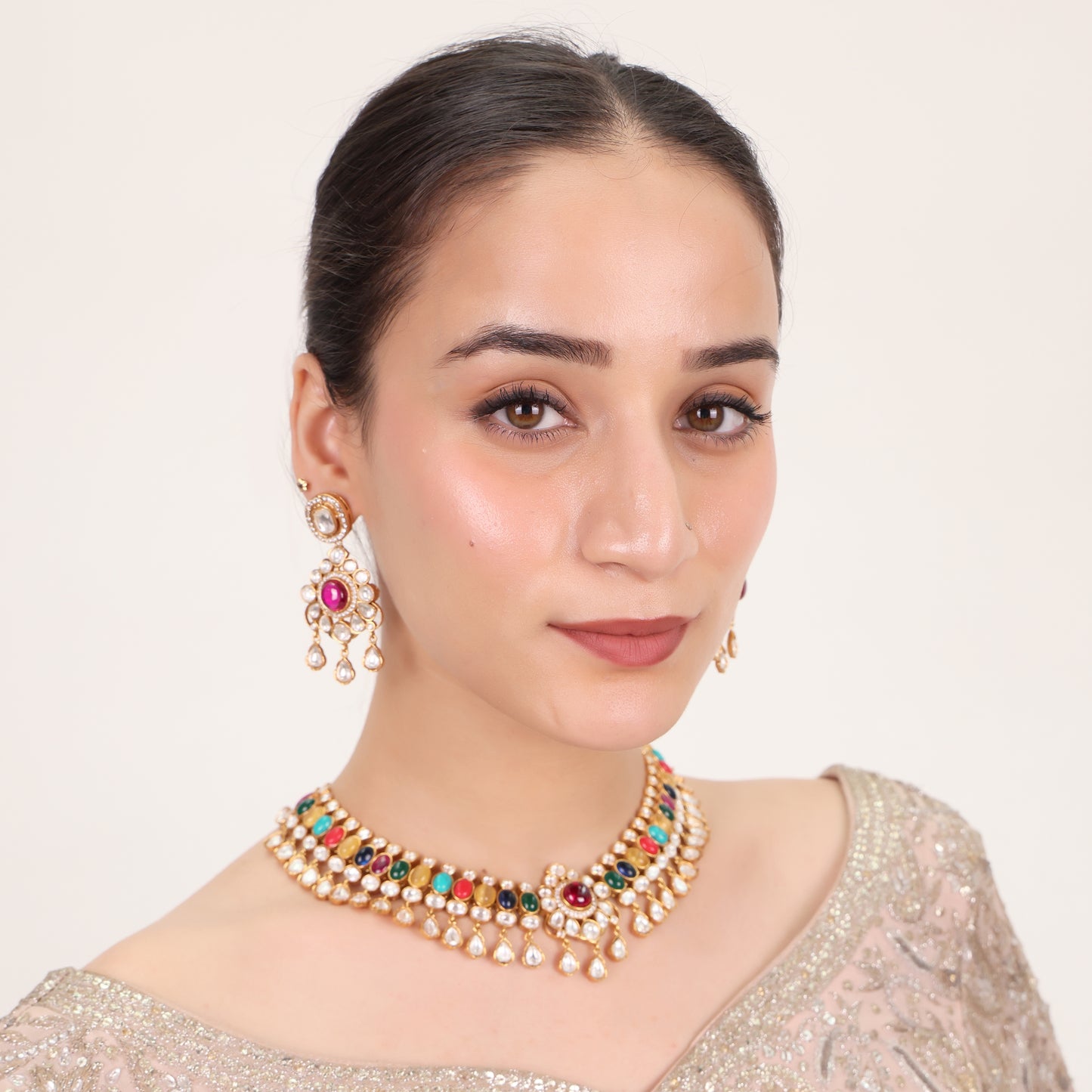 Navya Navratna Necklace Set