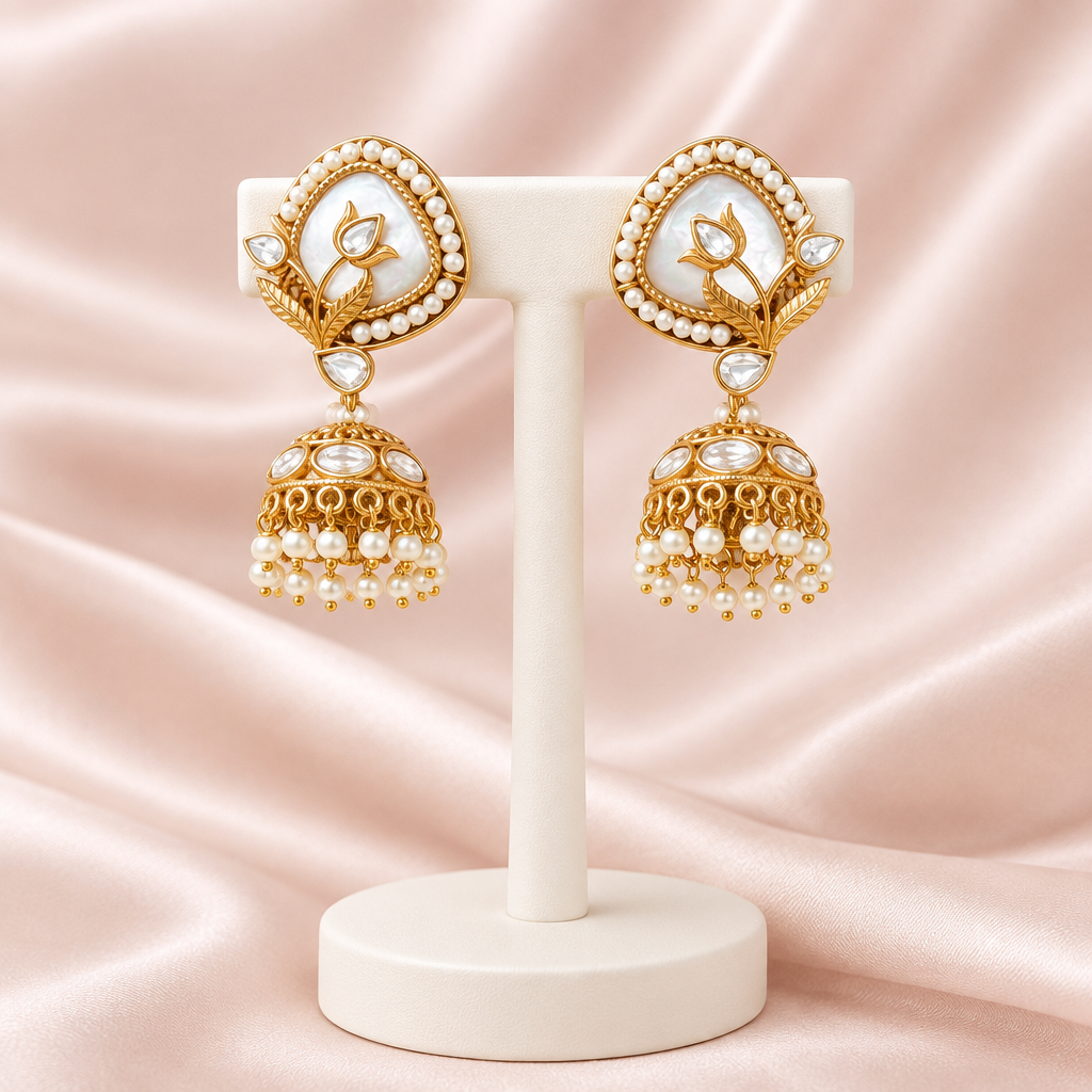 Aabha Mother of Pearl Jhumkas