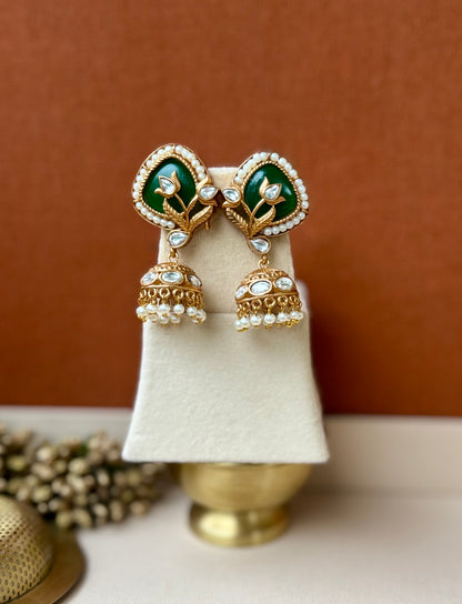 Aabha Emerald Jhumkas