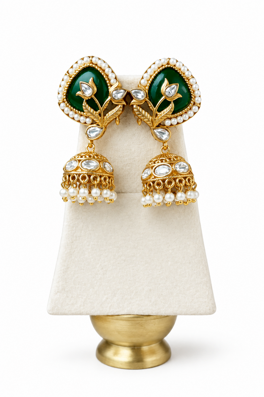 Aabha Emerald Jhumkas