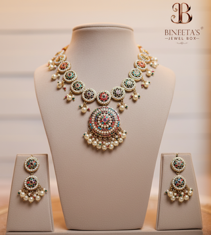 Chandrika Mandala Navratan Jewellery Set