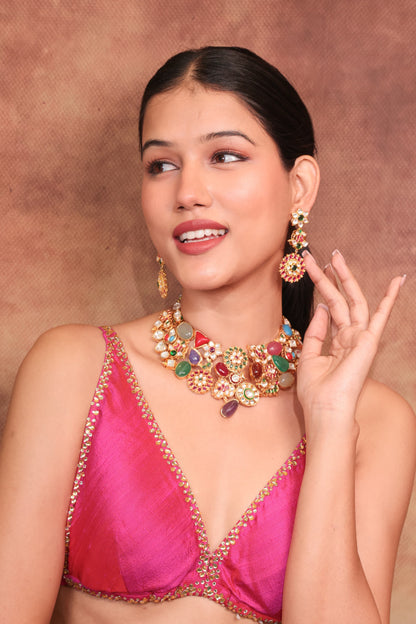 Rangmahal Polki Fusion Jewellery Set