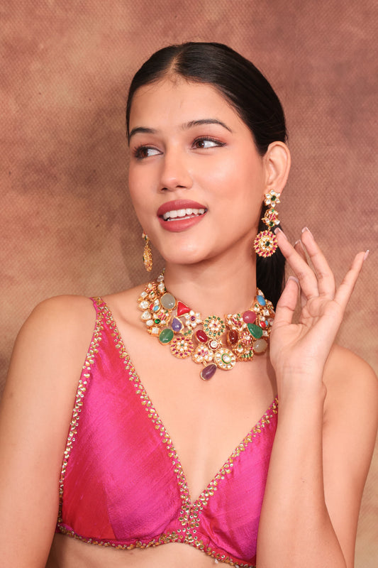 Rangmahal Polki Fusion Jewellery Set