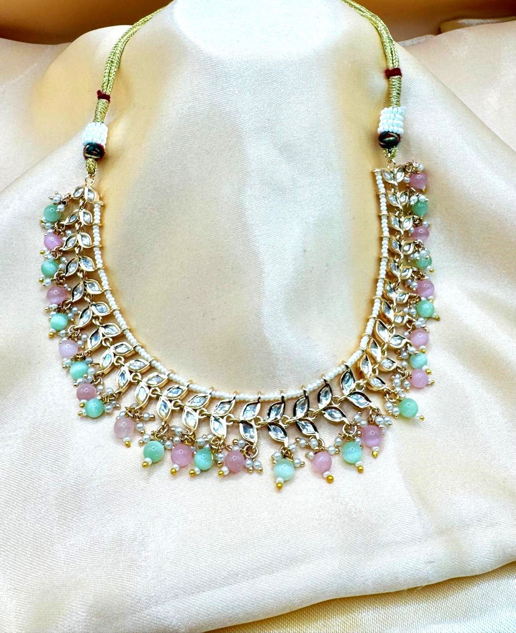 Pink Mint Gulbahar Jewellery Set