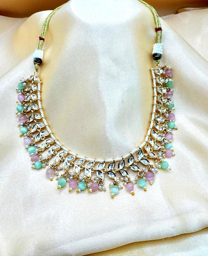 Pink Mint Gulbahar Jewellery Set