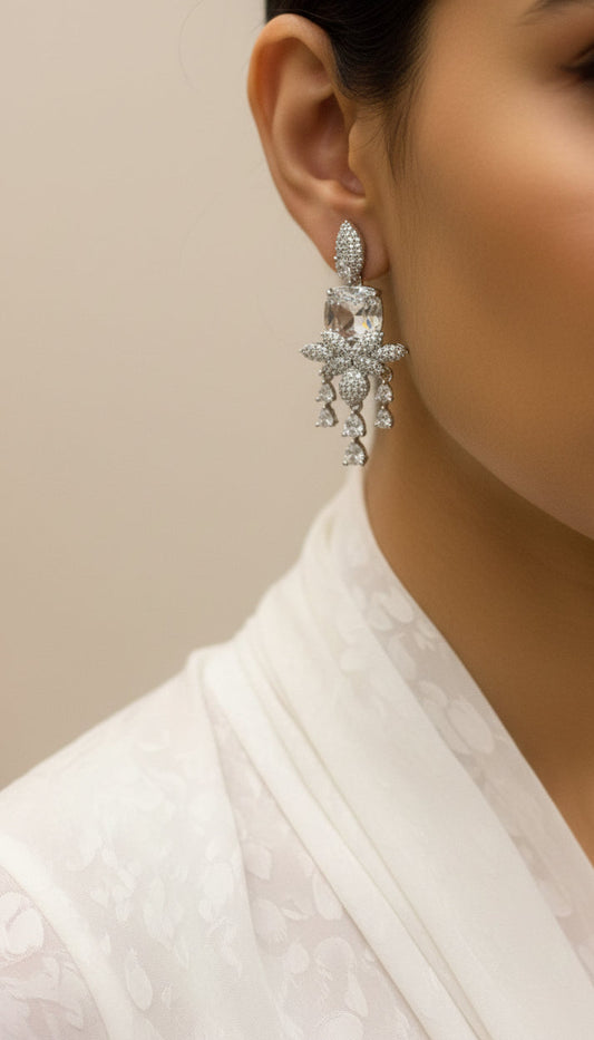 Elara Crystal American Diamond Earrings